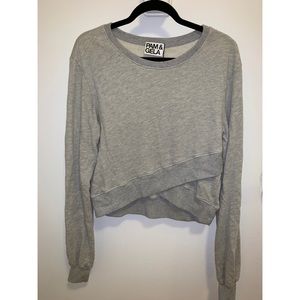 Pam & Gela grey cropped sweatshirt